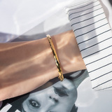 Tide, браслет, ювелирное украшение из нержавеющей стали, дизайнерский изысканный свежий аксессуар, золото 18 карат, легкий роскошный стиль, простой и элегантный дизайн, популярно в интернете