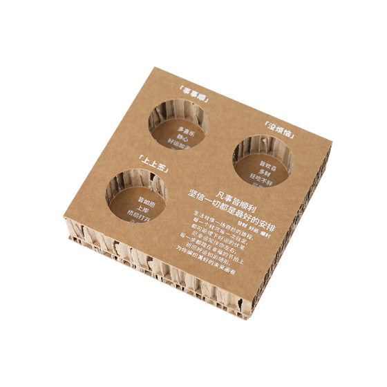 combo paper tray honeycomb cardboard coffee mop exhibition milk tea trial drink special-shaped 234 cup set bottom holder customization