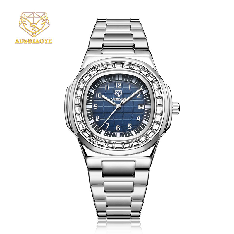 Ada adsbiaoye Diamond Face Nautilus Business Men's Watch Luxury Waterproof Luminous Quartz Watch