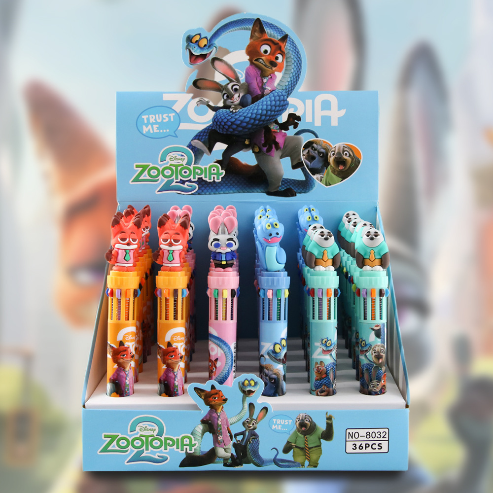 Zoológico lápiz de bolas de diez colores de alto valor de color, lápiz multicolor aceitoso, papelería para estudiantes de primaria, pequeños regalos