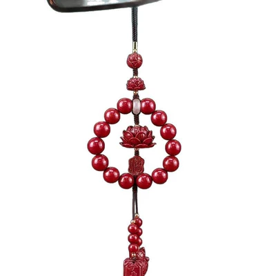 Sand Cinnabar Car Hanging Benmingnian: Car hanging