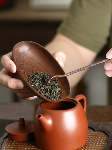 North American Black Walnut Tea Tea Pulling Two-piece Set Tea Lotus Kung Fu Tea Ceremony Six Gentlemen Teaspoon Tea Spoon Tea Accessories