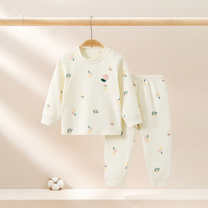 Abrigos de otoño para bebés, pantalones de otoño para niños, algodón caliente para niños y niñas, ropa de base dividida, ropa interior para bebés