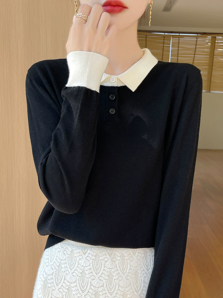 Autumn woolen sweater, body-friendly long-sleeve
