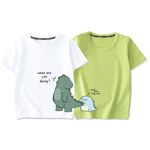 New parent-child clothing summer clothes summer T-shirt family clothing high-end mother and daughter mother and son couple dinosaur short-sleeved 