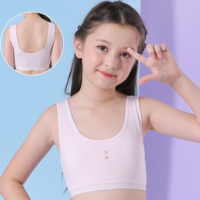 Chaleco pequeño para niñas en etapa de desarrollo, ropa interior para adolescentes, sujetador estilo coreano para niñas de primaria y secundaria, transpirable y absorbente del sudor.