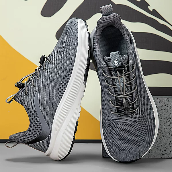 Wide-Fit Casual Shoes with Elastic Band, Breathable Mesh, Men's Shoes with Widened Toe, Dad Shoes for Large Feet, Walking Shoes