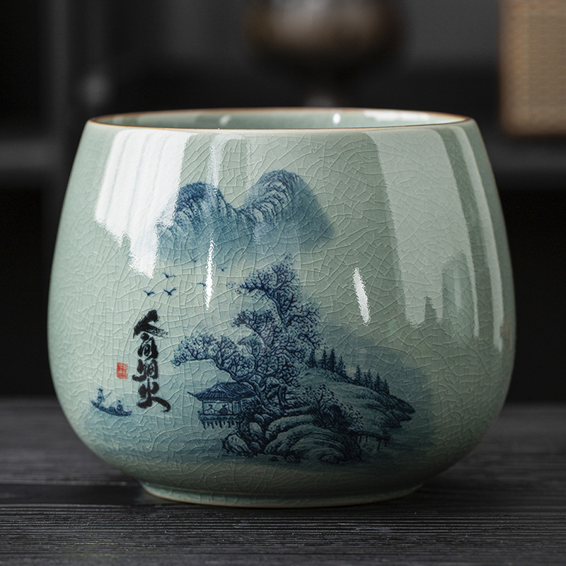 茶渣缸茶洗缸陶瓷茶叶废水缸大号桌面倒茶水盅洗茶具盆茶钵建水盂|undefined