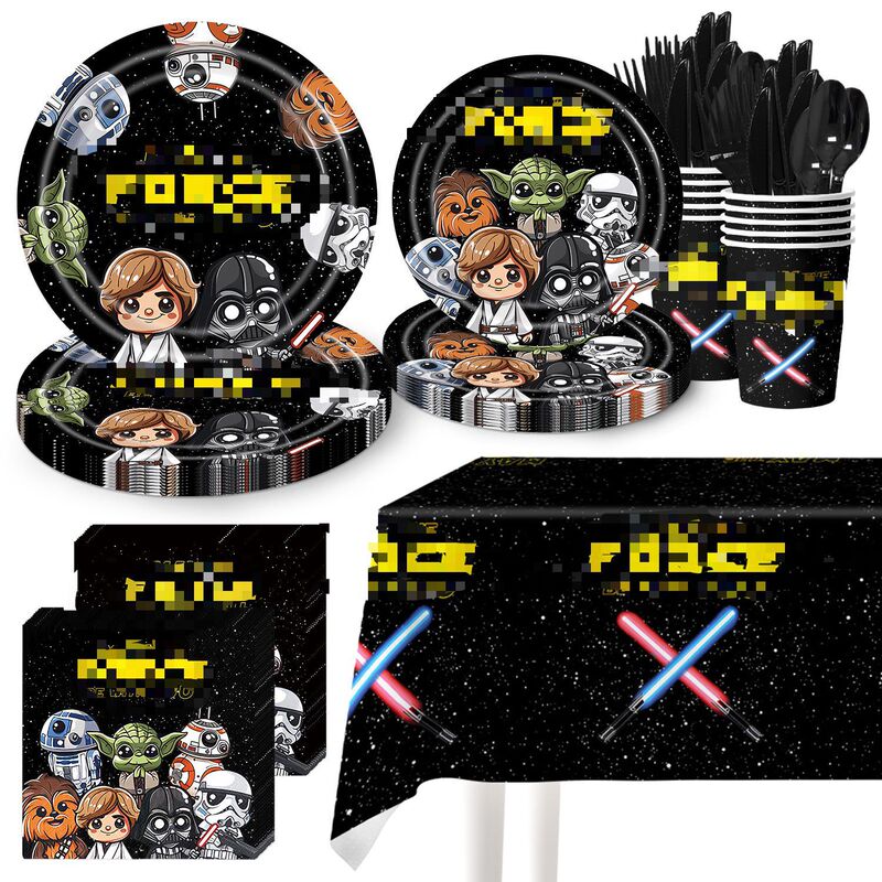 New Planet Cartoon Animation Series Cross-Border Birthday Party Decoration Banners Children's Theme Disposable Tableware