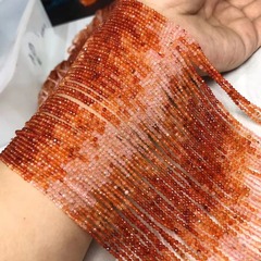 天然水晶天然グラデーション赤瑪瑙サッカー面彫刻面切断面半製品散珠DIY部品