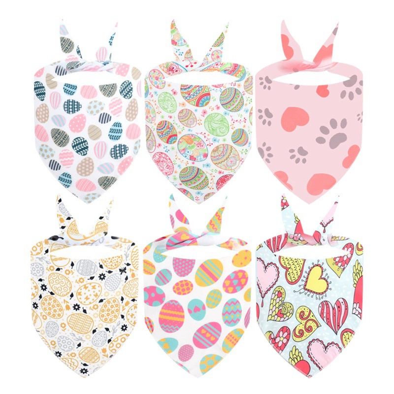 Трансграничные новые пасхальные яйца, любовь, свежие милые домашние животные, треугольные полотенца, собаки, кошки, рот, полотенца, украшения