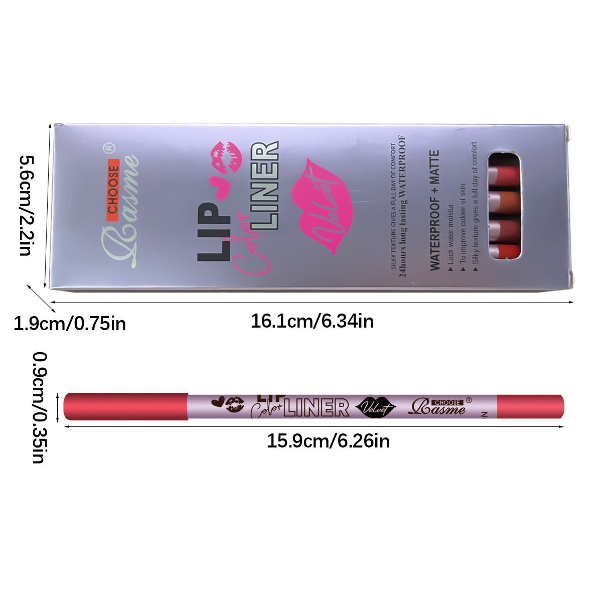 Set di 12 matite per labbra colorate, rossetto nude opaco, impermeabile, anti-sbavatura, penna per il trucco, set di matite per labbra_voghion.com