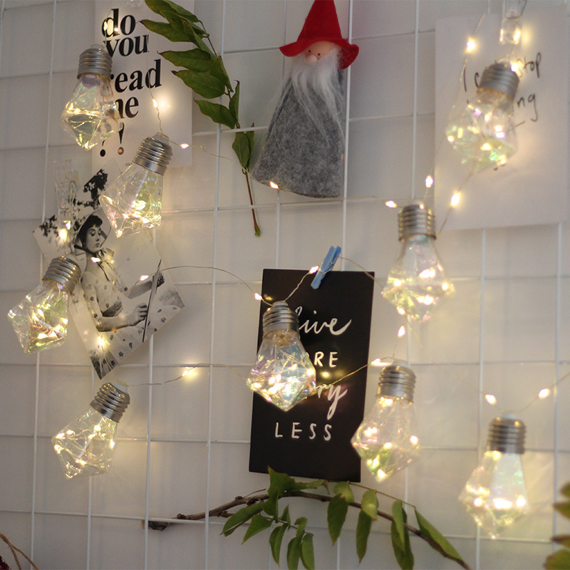 Directo de fábrica 100 luces 10 burbuja LED Cadena de luz de alambre de cobre de tipo diamante de iluminación árbol de Navidad bombilla decorativa