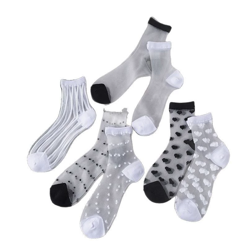 Летние дышащие легкие и тонкие трендовые белые носки