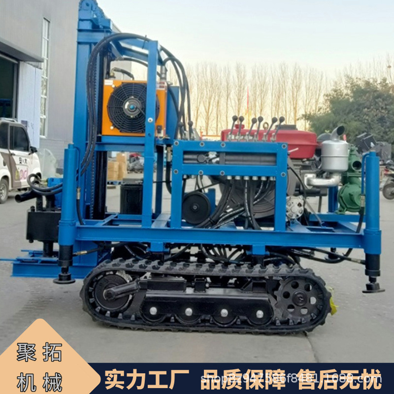 聚拓 小型履带款柴油液压水井钻机  农田灌溉打井机 履带打井机