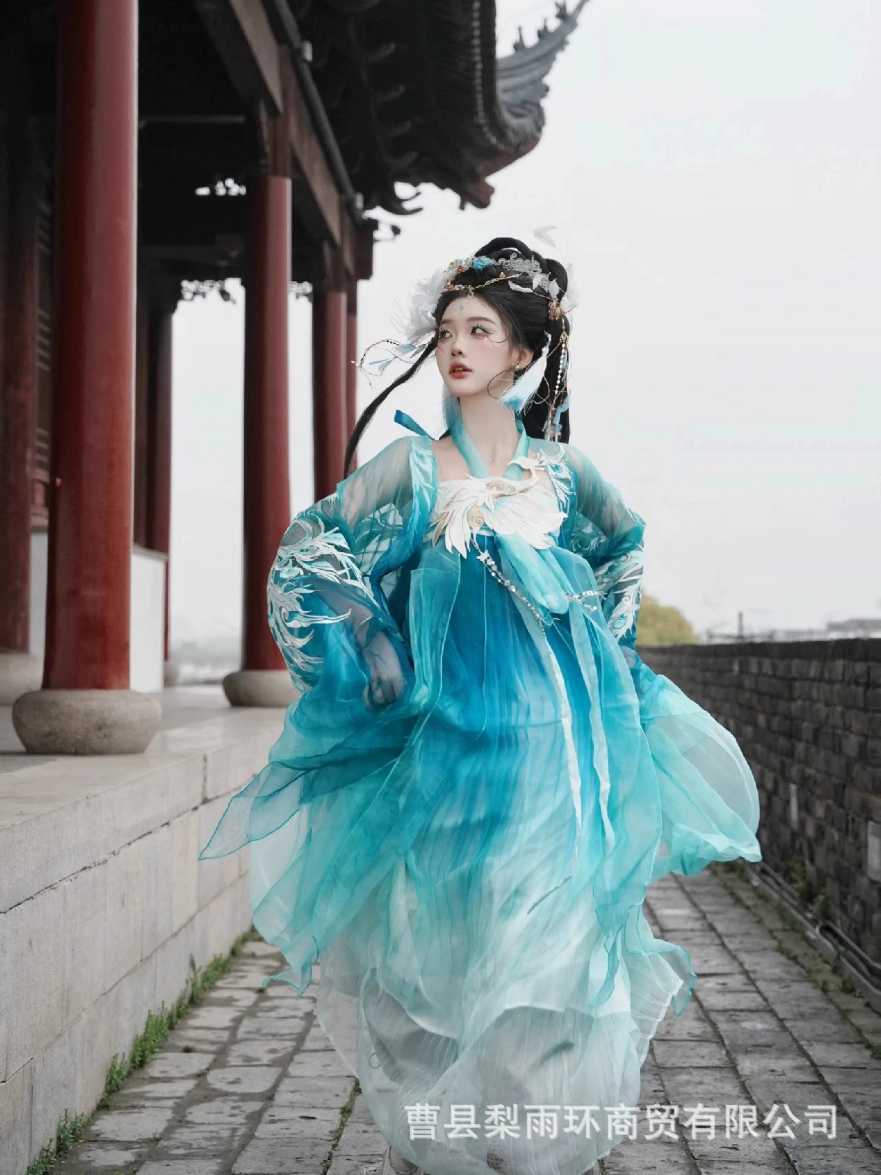 Супер сказочный костюм павлин Ханфу женский тяжелый рабочий вышивка, юбка, юбка с большими рукавами, рубашка, летняя новая