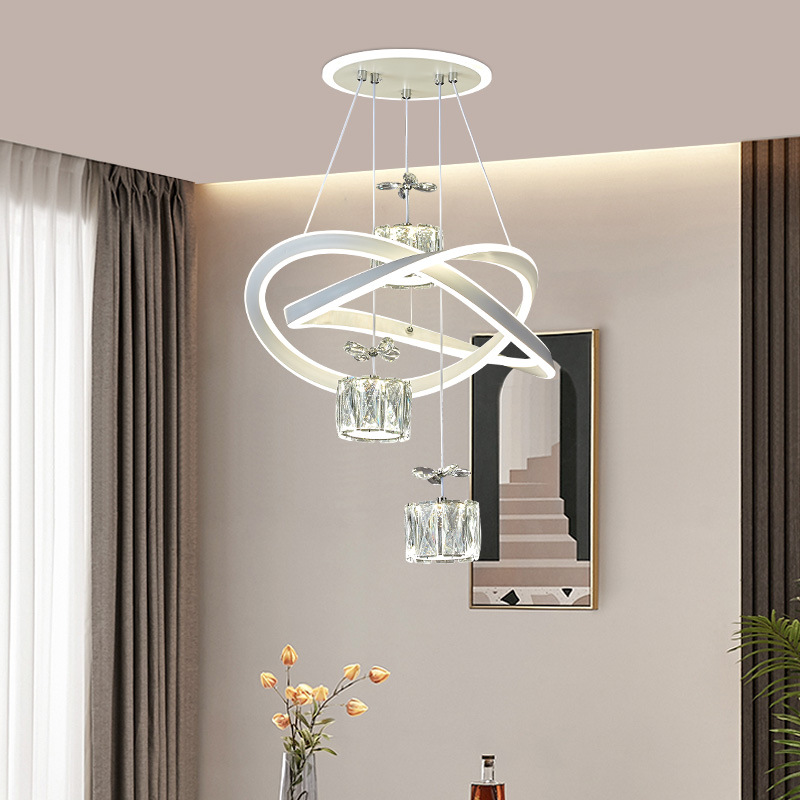 Candelabro de restaurante de lujo ligero creativo moderno, lámpara de cristal, dormitorio principal led para el hogar, lámpara de sala de estar de alta gama, lámpara Zhongshan