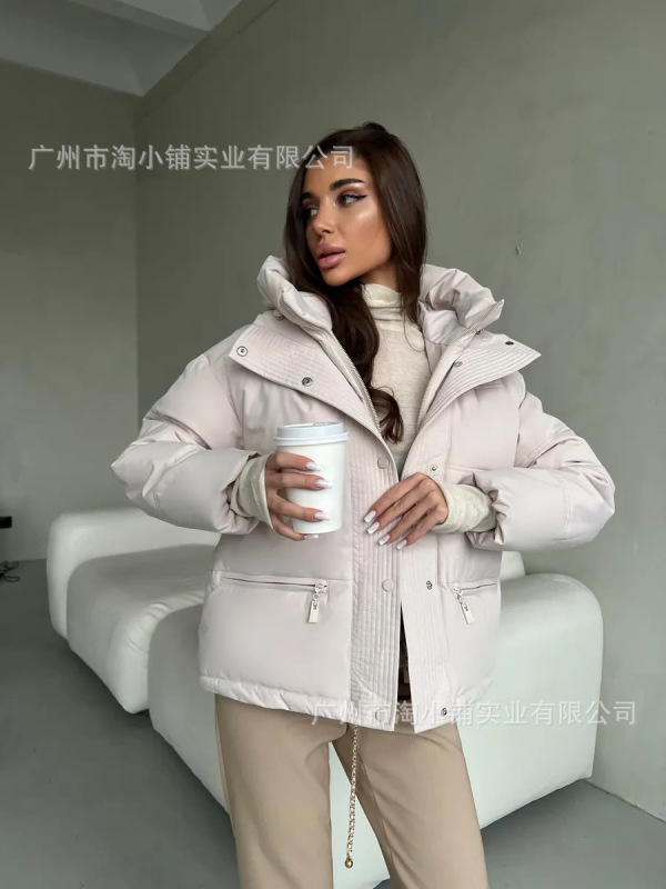 2025冬季新款韩版羽绒棉服女短款立领小个子加厚时尚外套面包服潮|undefined