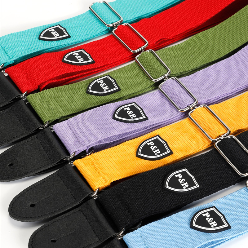 Zansheng Pp Guitar Strap Cotton Purple Yellow Red Green Sky Blue Aqua Blue Folk Guitar Strap