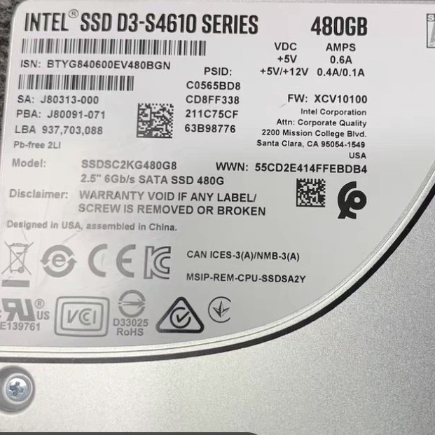 S4610 Solid State Drive 480g