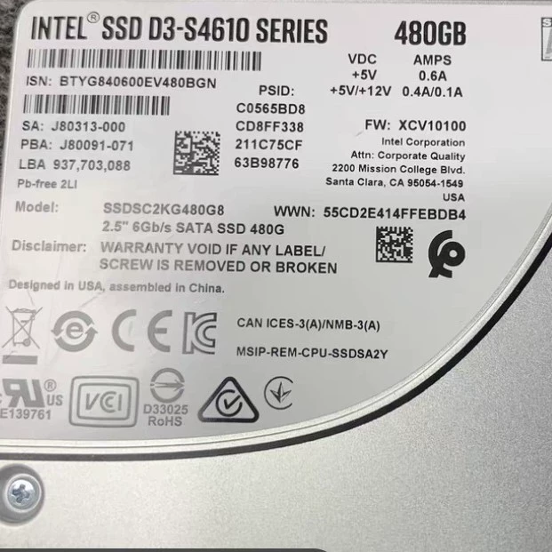 S4610 твердотельный накопитель 480 ГБ