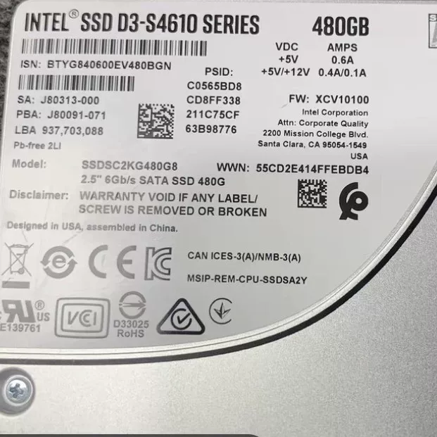 S4610 твердотельный накопитель 480 ГБ
