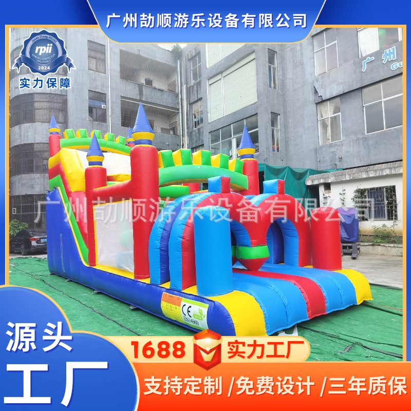 Cross-border for outdoor large-scale land entry inflatable adult rock climbing trampoline slide clearance obstacle entertainment equipment
