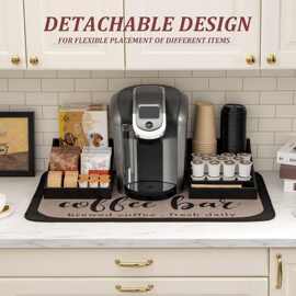 木质咖啡包收纳盒分格桌面摆台纸杯调料储物盒茶包咖啡胶囊置物架