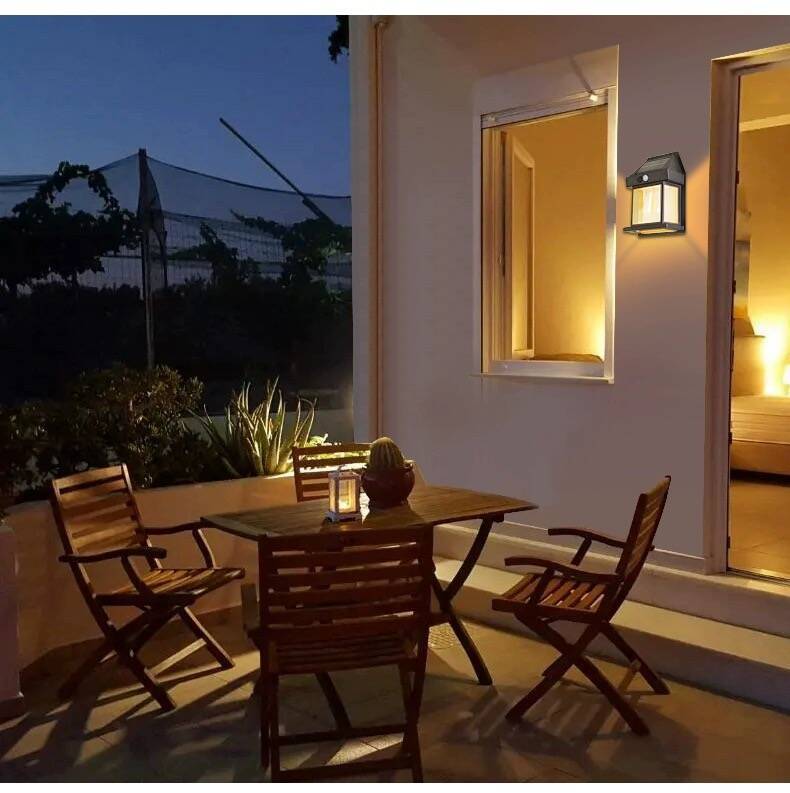 Nueva lámpara solar al aire libre lámpara de alambre de tungsteno lámpara de pared exterior inducción impermeable jardín lámpara de iluminación de villa