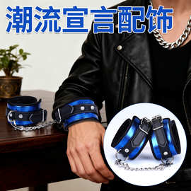 2025欧美手铐跨境新款游戏合金美金链条项链眼镜戒指手链套装道具
