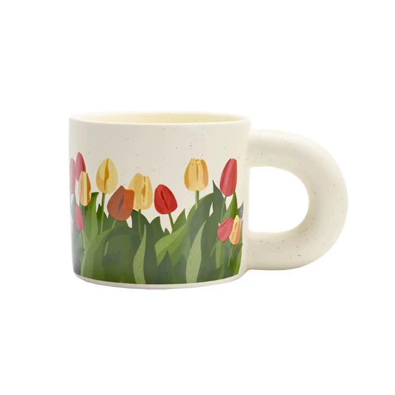 ХанчжунDutch Tulip Mark чашка высокоценная керамическая чашка INS ветер Mondeian искусство кофе чашка