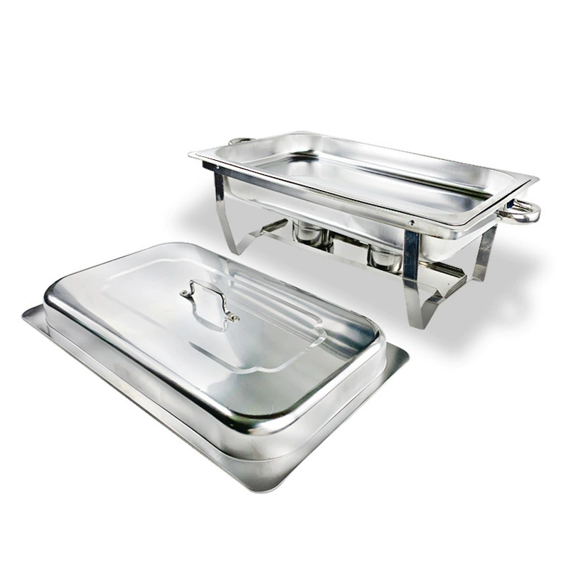 Cross-border stainless steel hotel dining stove Buffy stove rectangular folding heating alcohol stove can be divided into lattice buffet stove