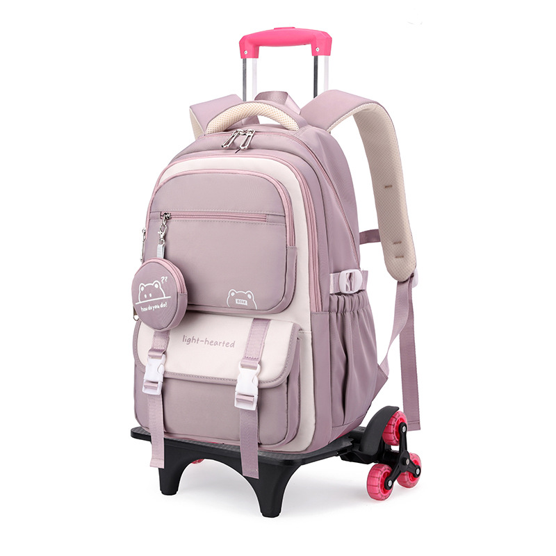 Mochila de tracción de pescado natural para estudiantes de secundaria de nicho multicapa de gran capacidad, mochila de tracción de hombro