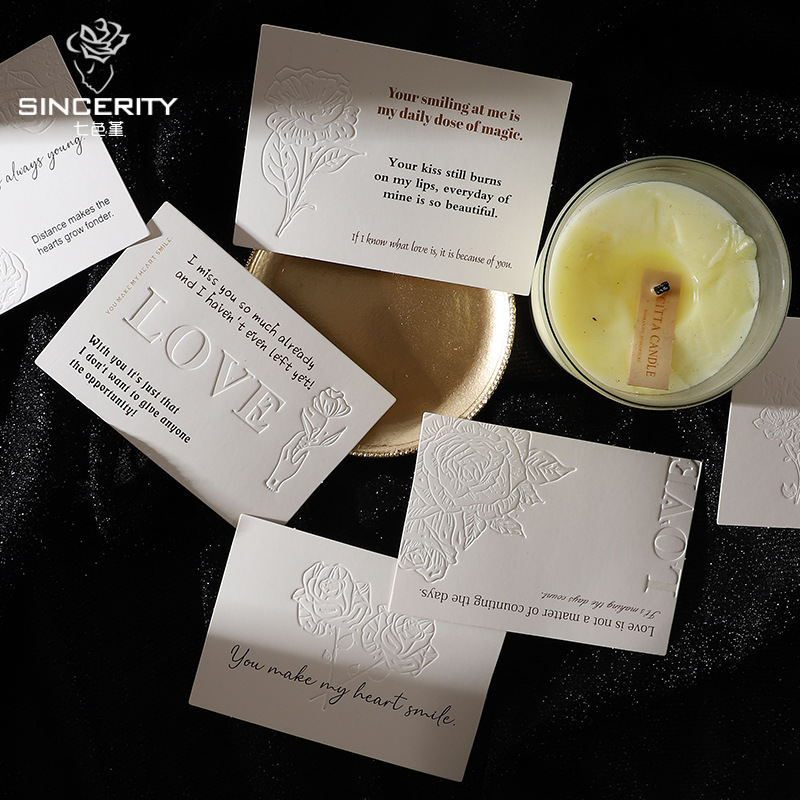 情人节原创设计压纹玫瑰系列卡片贺卡吊卡明信片吊牌祝福卡