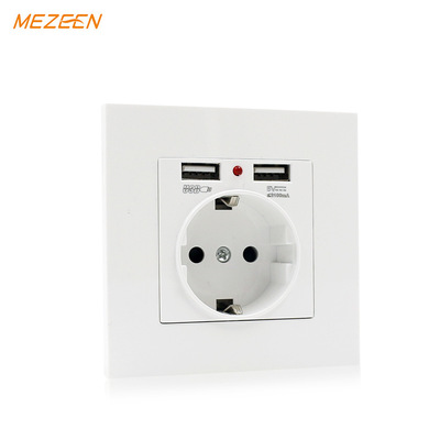 Europe standard European standard socket 16A 220V German Wall socket 2.1A/5V double USB