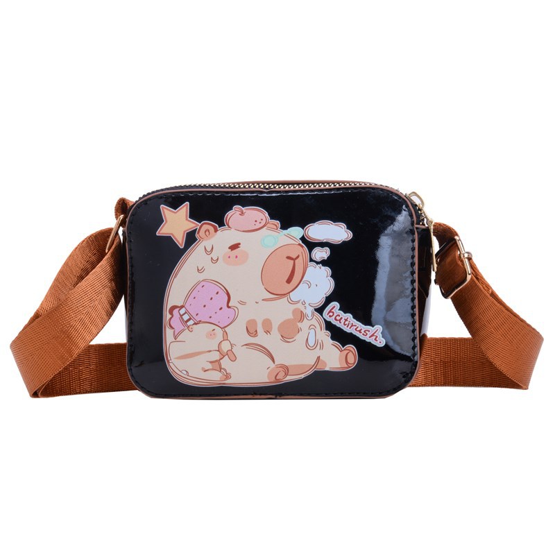 Mochila de animación animada para niños y niñas, bolso de hombro de estilo extranjero, mini capibara, bolso de mochila para niños, nuevo bolso de cambio para niños