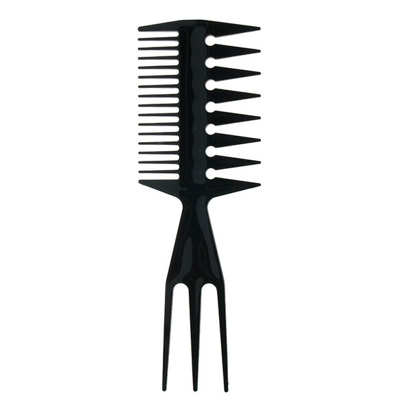 Cross-border men's hairdressing oil-head three-prong comb textured…