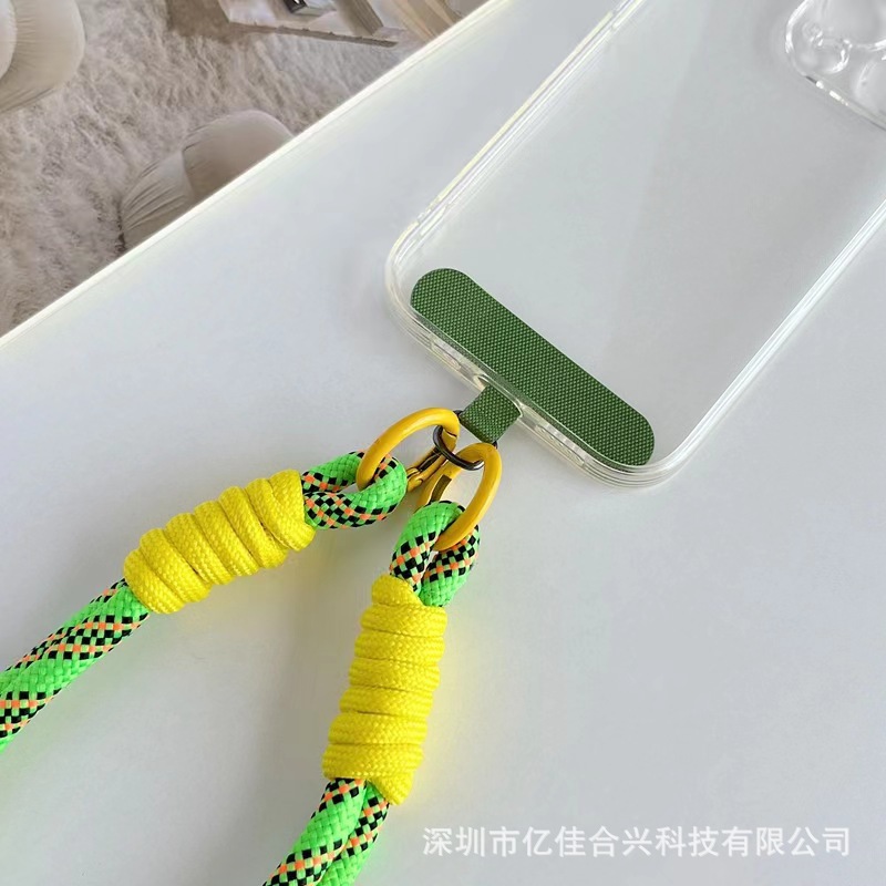 Cuerdas de muñeca de nylon portátil corto punto de onda cuerdas de muñeca de color anti-perdida cuerdas de tela de mano cuerdas de caja de teléfono