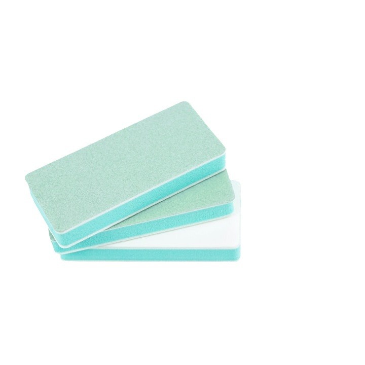 Ventas directas de fábrica verde y blanco de doble cara bloque de pulido Wenwan esmalte de uñas placa frotar bloque de plata multi-funcional pulido y pulido