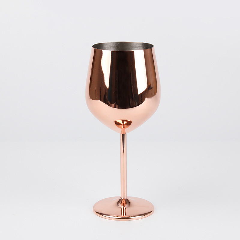 Copa de acero inoxidable de una sola capa de estilo europeo 500ml 18oz copa de champán de metal a prueba de caídas copa de vino tinto galvanizado en stock
