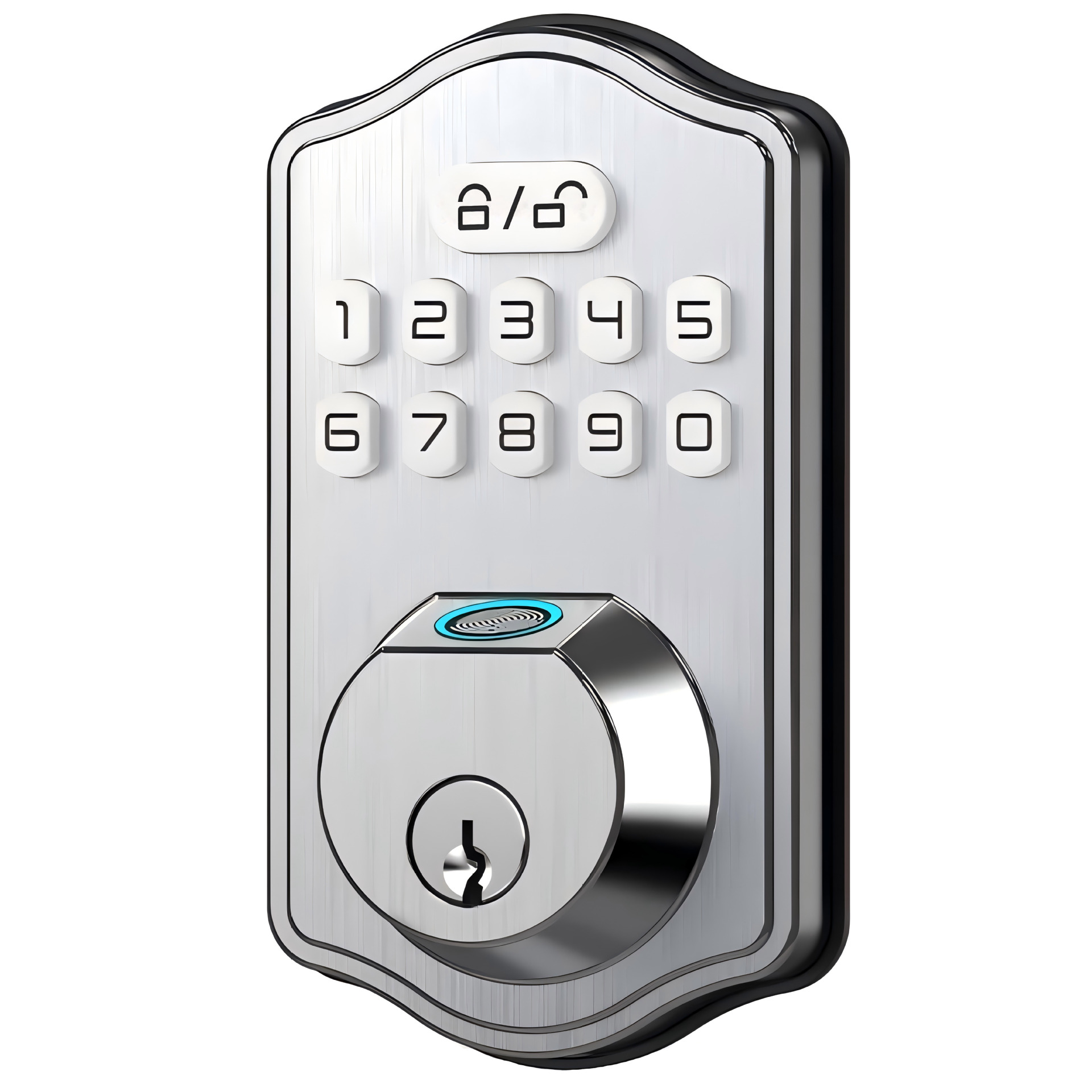 비밀번호 지문 기능 샌드 니켈 색상 비밀번호 키패드 지문 새틴 니켈