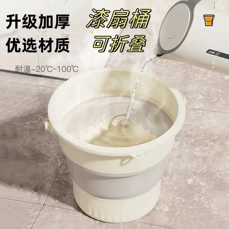 Handheld foldable big plastic bucket for home use for laundry, increased thickness