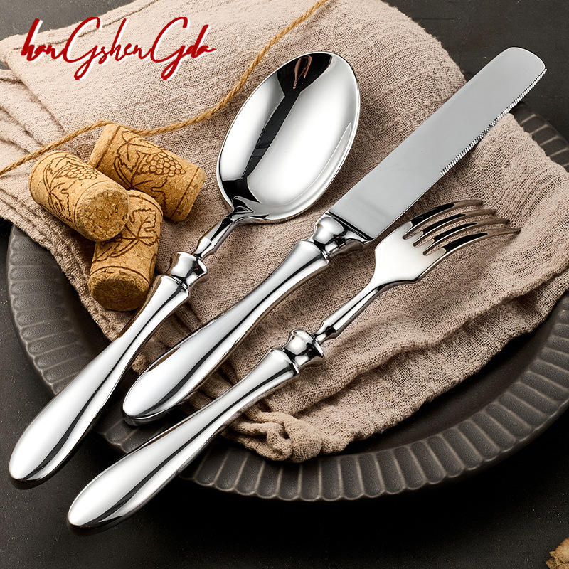 Hand-Forged 304 Stainless Steel High-End Gourd Handle Western Tableware Hotel Restaurant Steak Knife and Fork Dessert Spoon Wholesale Hand-Forged 304 Stainless Steel High-End Gourd Handle Western Tableware Hotel Restaurant Steak Knife and Fork Dessert Spoon Wholesale