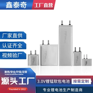 工厂定制 软包一次锂锰电池3.0V 有源标签定位卡物联网卡片电池