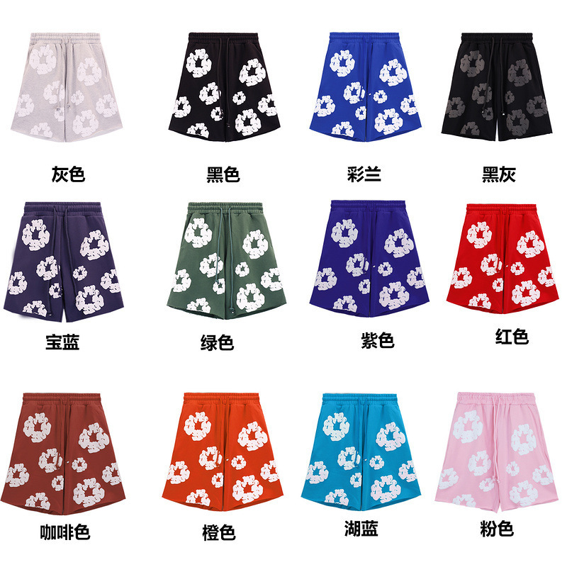 Cross-border foreign trade wholesale tide brand DENIM TEARS kapok foam printing American cotton men's and women's short pants