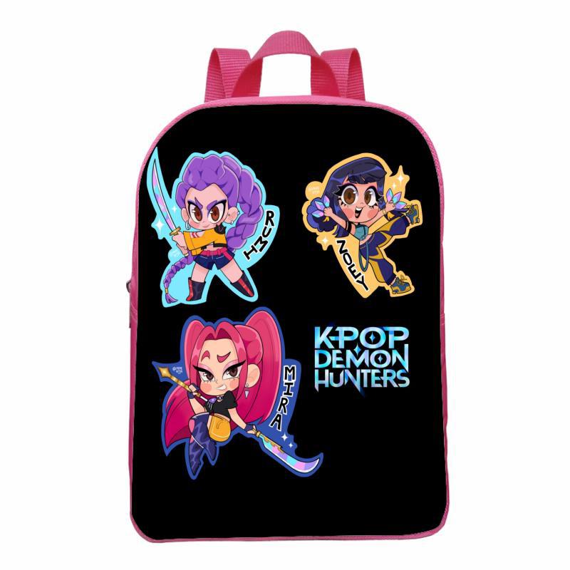 Huntrix Kpop Caza de brujas rosa mochila infantil mini mochila mochila jardín de infantes mochila para padres e hijos