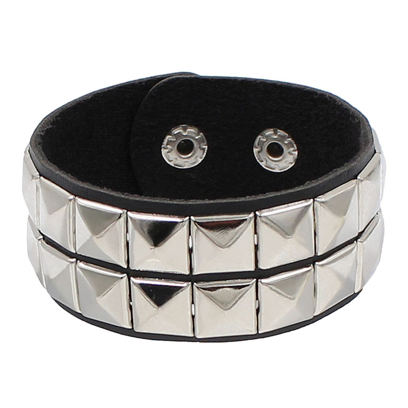 Punk Geometric Pu Leather Unisex Bangle display picture 1