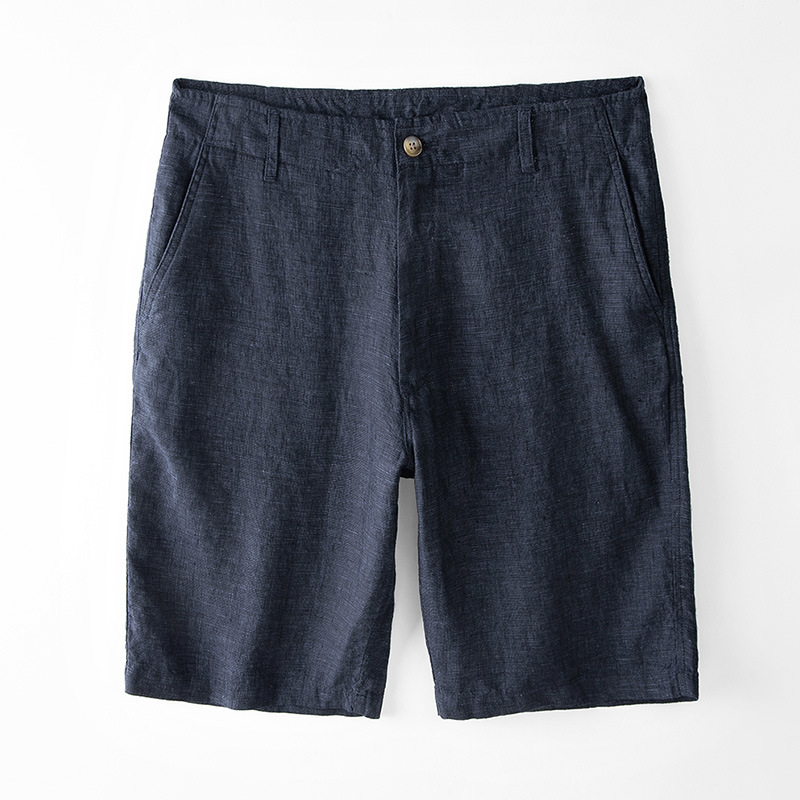 Yarn-dyed Straight Pants Men's Thin Linen Western Pants Loose Pants Men's Shorts Summer Thin Mitong Fashionable Casual Pants