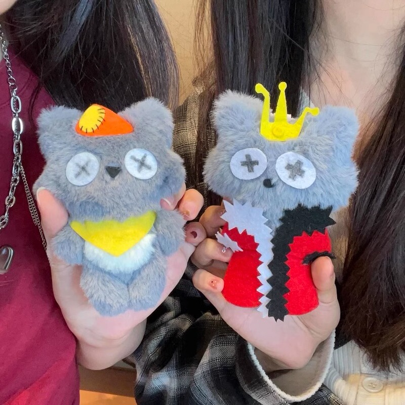 Squeaky Gray Wolf Red Wolf Doll Pendant diy Handmade Homemade Material Bag for Girlfriend Boyfriend Gift