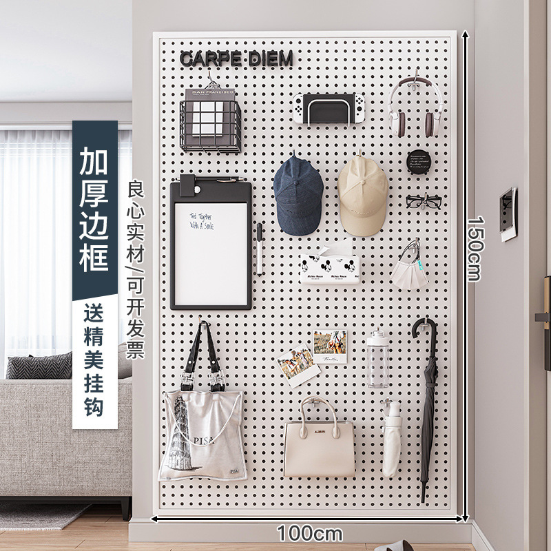 Estante de tablero de agujeros Estante de almacenamiento sin agujeros en la pared de agujeros redondos Estante de exhibición de tablero de agujeros en la pared de acero inoxidable